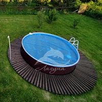 Круглый бассейн вкапываемый ГИГАБАСС 7 х 1,5 м (Платина RAL 7024)