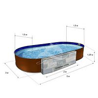 Бассейн ЛАГУНА овальный вкапываемый 5 х 3 х 1,25 м (Принт)