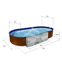 Бассейн ЛАГУНА овальный вкапываемый 3 х 2 х 1,25 м (Однотонный)